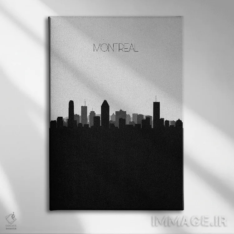 تابلو خط افق شهر مونترال، کانادا اثر آیشه دنیز آکِرمان - نمای روبهرو روی دیوار