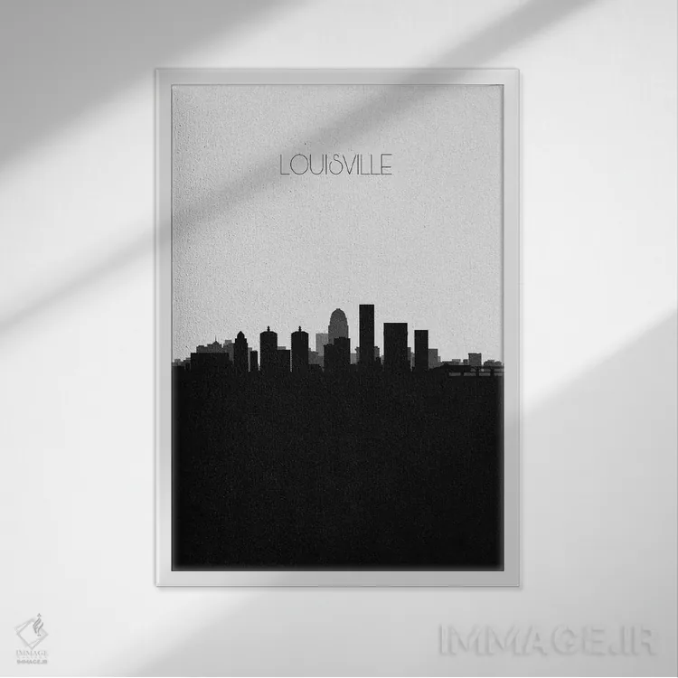 تابلو خط افق شهر لوئیزویل، کنتاکی اثر آیشه دنیز آکِرمان - نمای قابدار سفید