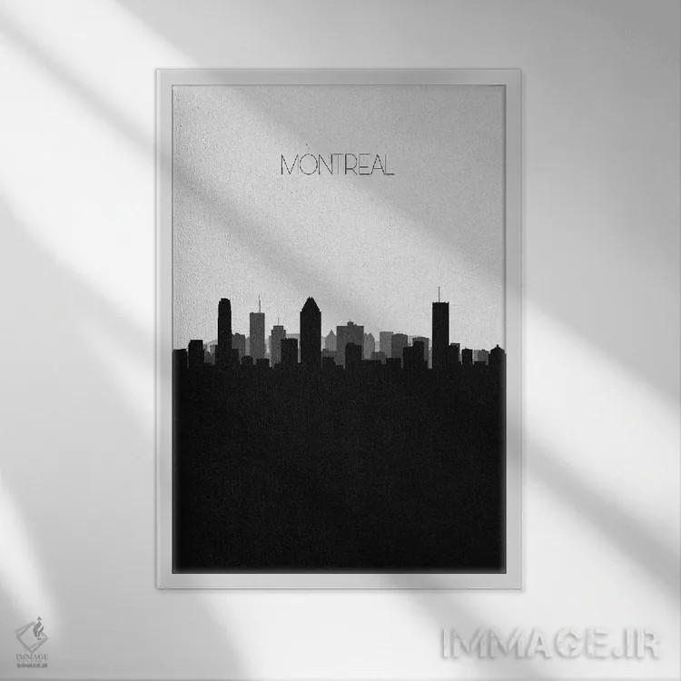 تابلو خط افق شهر مونترال، کانادا اثر آیشه دنیز آکِرمان - نمای قابدار سفید