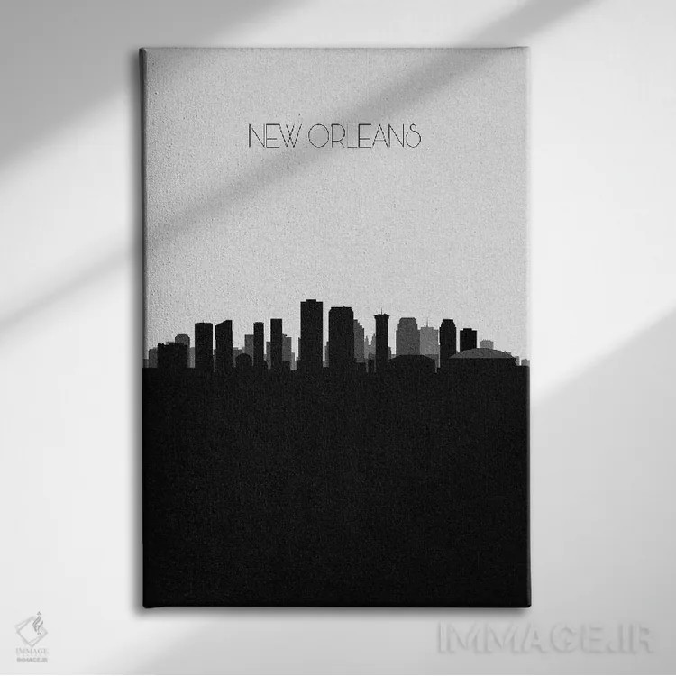 تابلو خط افق شهر نیواورلئان، لوئیزیانا اثر آیشه دنیز آکِرمان - نمای روبهرو روی دیوار