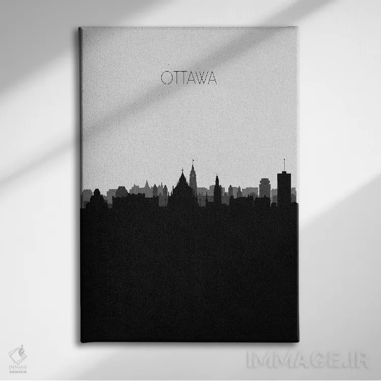 تابلو خط افق شهر اتاوا، کانادا اثر آیشه دنیز آکِرمان - نمای روبهرو روی دیوار