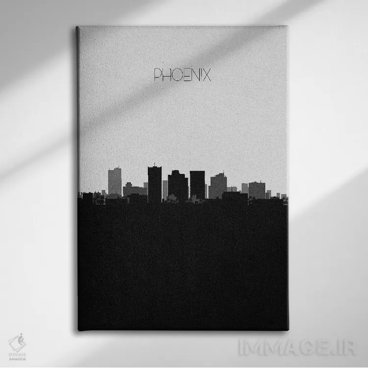 تابلو خط افق شهر فینیکس، آریزونا اثر آیشه دنیز آکِرمان - نمای روبهرو روی دیوار
