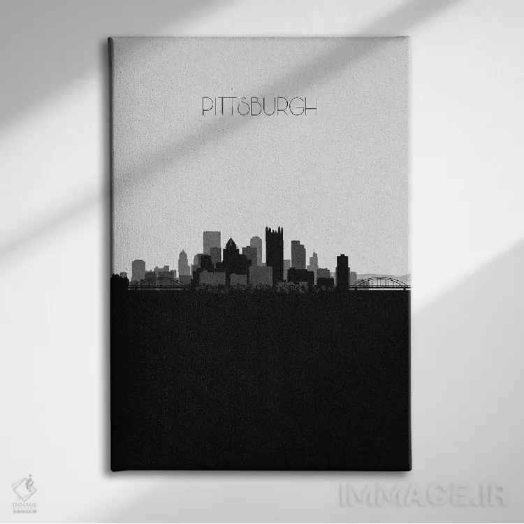 تابلو خط افق شهر پیتزبورگ، پنسیلوانیا اثر آیشه دنیز آکِرمان - نمای روبهرو روی دیوار