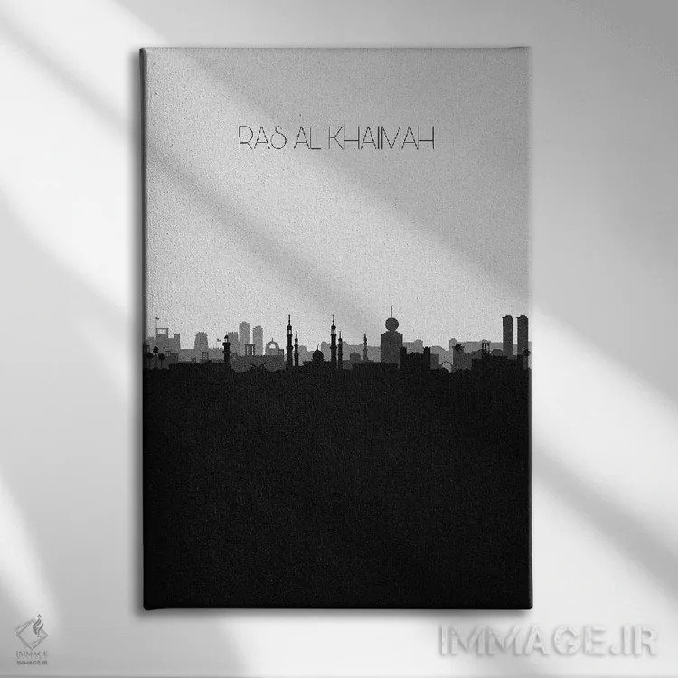 تابلو خط افق شهر رأس الخیمه، امارات متحده عربی اثر آیشه دنیز آکِرمان - نمای روبهرو روی دیوار