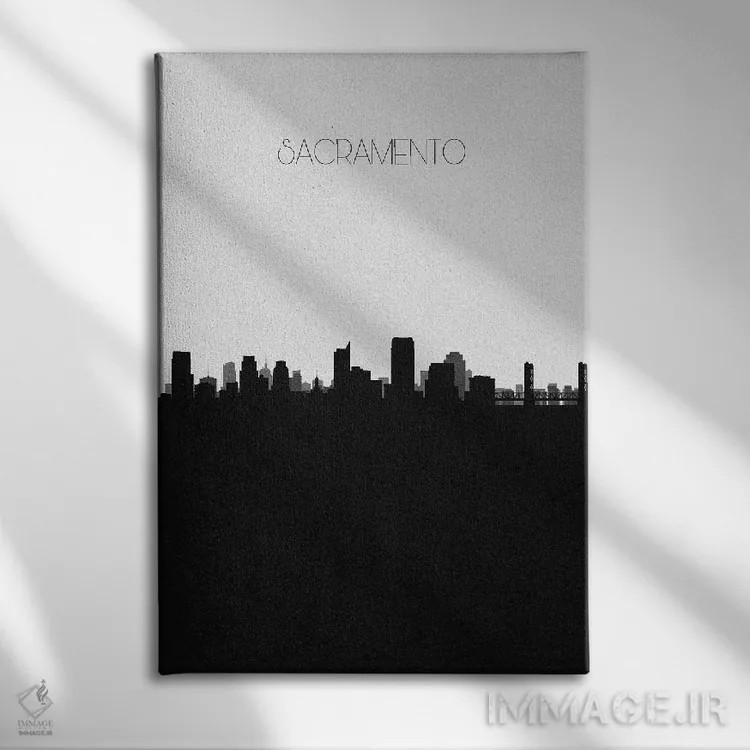 تابلو خط افق شهر ساکرامنتو، کالیفرنیا اثر آیشه دنیز آکِرمان - نمای روبهرو روی دیوار
