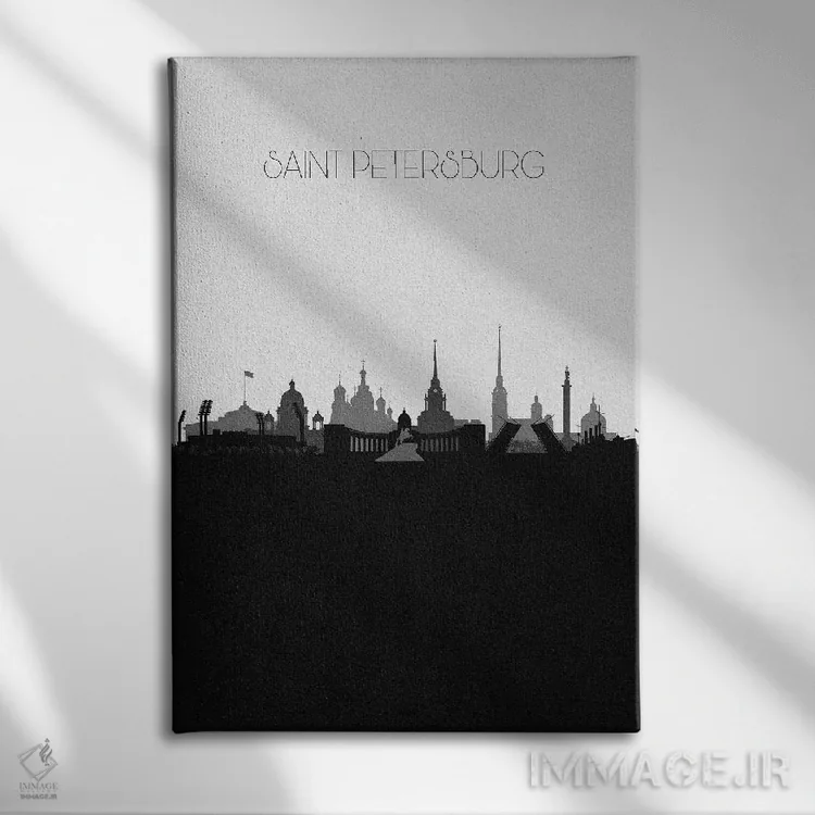 تابلو خط افق شهر سن پترزبورگ، روسیه اثر آیشه دنیز آکِرمان - نمای روبهرو روی دیوار
