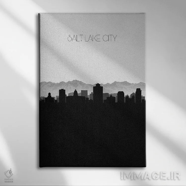 تابلو خط افق شهر سالتلیکسیتی، یوتا اثر آیشه دنیز آکِرمان - نمای روبهرو روی دیوار