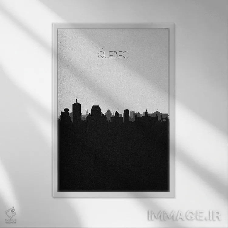 تابلو خط افق شهر کبک، کانادا اثر آیشه دنیز آکِرمان - نمای قابدار سفید