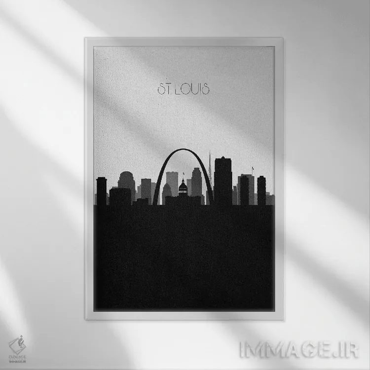 تابلو خط افق شهر سنت لوئیس، میزوری اثر آیشه دنیز آکِرمان - نمای قابدار سفید