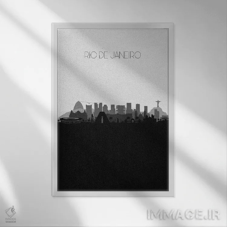 تابلو خط افق شهر ریو، برزیل اثر آیشه دنیز آکِرمان - نمای قابدار سفید