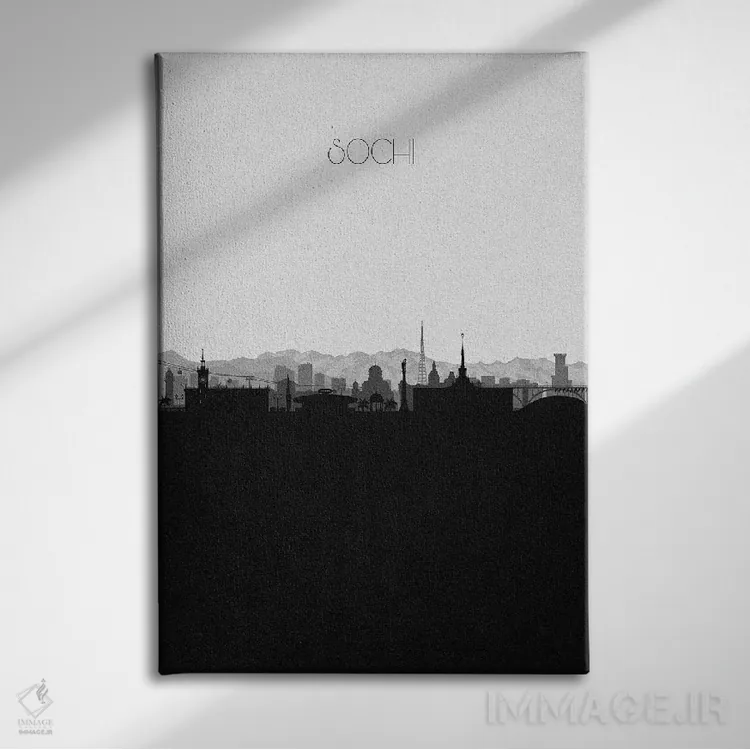 تابلو خط افق شهر سوچی، روسیه اثر آیشه دنیز آکِرمان - نمای روبهرو روی دیوار