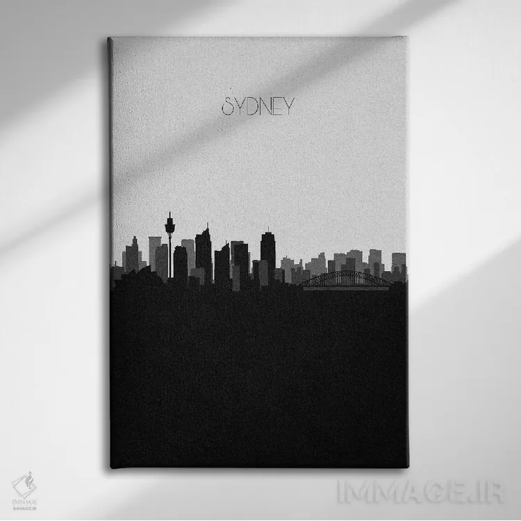 تابلو خط افق شهر سیدنی، استرالیا اثر آیشه دنیز آکِرمان - نمای روبهرو روی دیوار