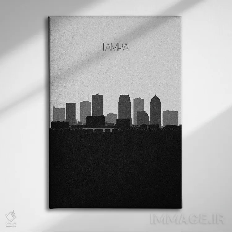 تابلو خط افق شهر تمپا، فلوریدا اثر آیشه دنیز آکِرمان - نمای روبهرو روی دیوار