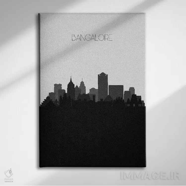تابلو خط افق شهر بنگالورو (بنگلور)، هند اثر آیشه دنیز آکِرمان - نمای روبهرو روی دیوار