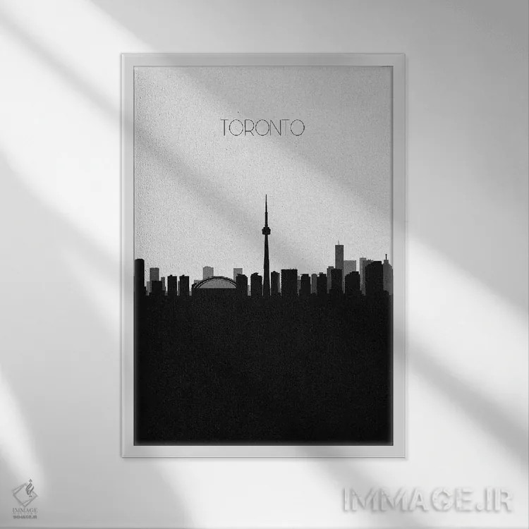 تابلو خط افق شهر تورنتو، کانادا اثر آیشه دنیز آکِرمان - نمای قابدار سفید
