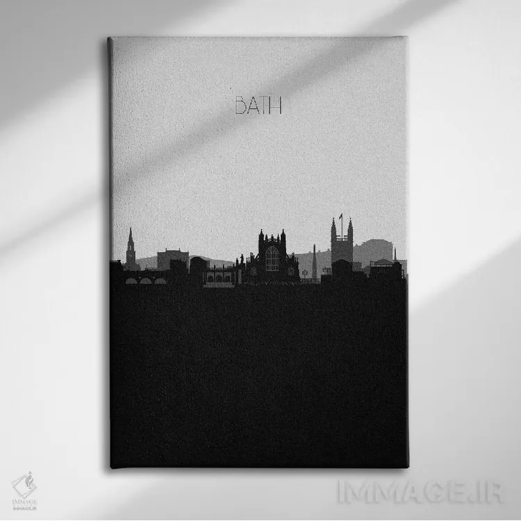 تابلو خط افق شهر بث، انگلستان اثر آیشه دنیز آکِرمان - نمای روبهرو روی دیوار
