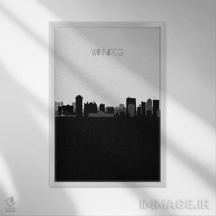 تابلو خط افق شهر وینیپگ، کانادا اثر آیشه دنیز آکِرمان - نمای قابدار سفید