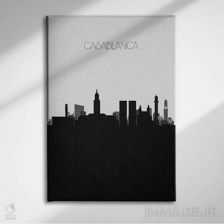 تابلو خط افق شهر کازابلانکا، مراکش اثر آیشه دنیز آکِرمان - نمای روبهرو روی دیوار