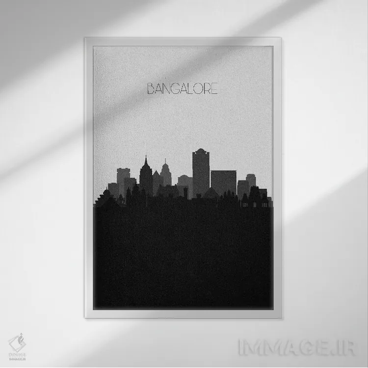 تابلو خط افق شهر بنگالورو (بنگلور)، هند اثر آیشه دنیز آکِرمان - نمای قابدار سفید