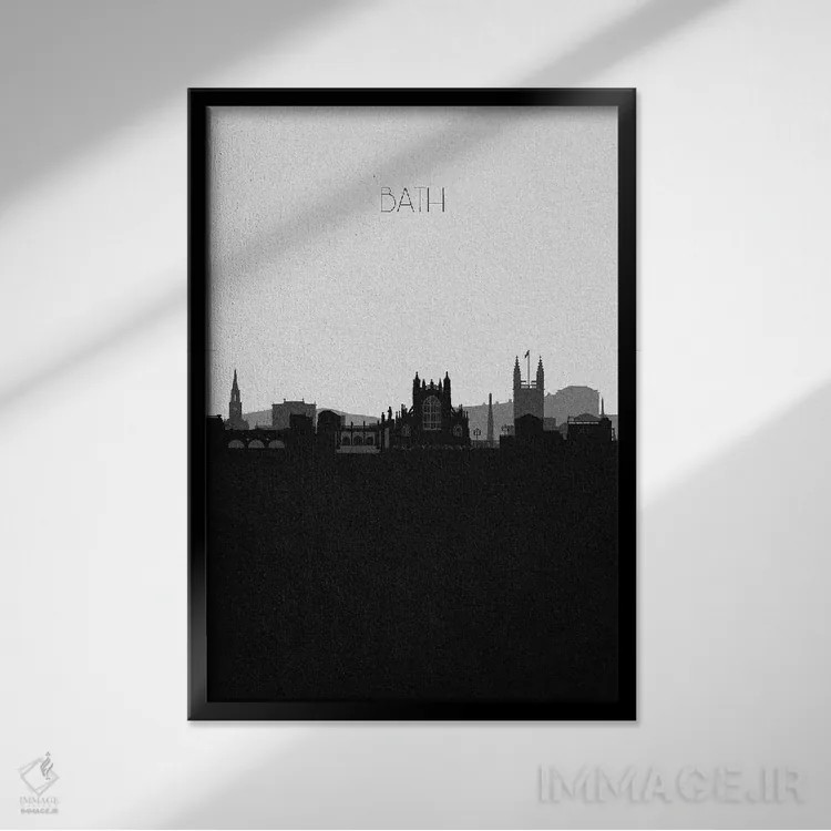 تابلو خط افق شهر بث، انگلستان اثر آیشه دنیز آکِرمان - نمای قابدار مشکی