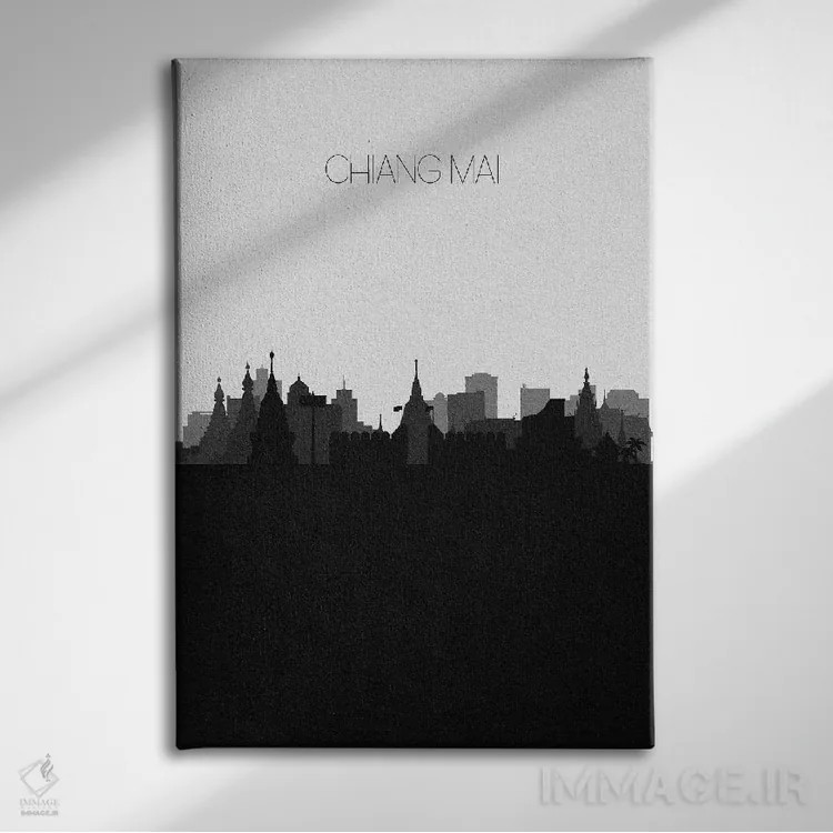 تابلو خط افق شهر چیانگمای، تایلند اثر آیشه دنیز آکِرمان - نمای روبهرو روی دیوار