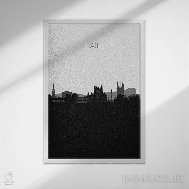 تابلو خط افق شهر بث، انگلستان اثر آیشه دنیز آکِرمان - نمای قابدار سفید