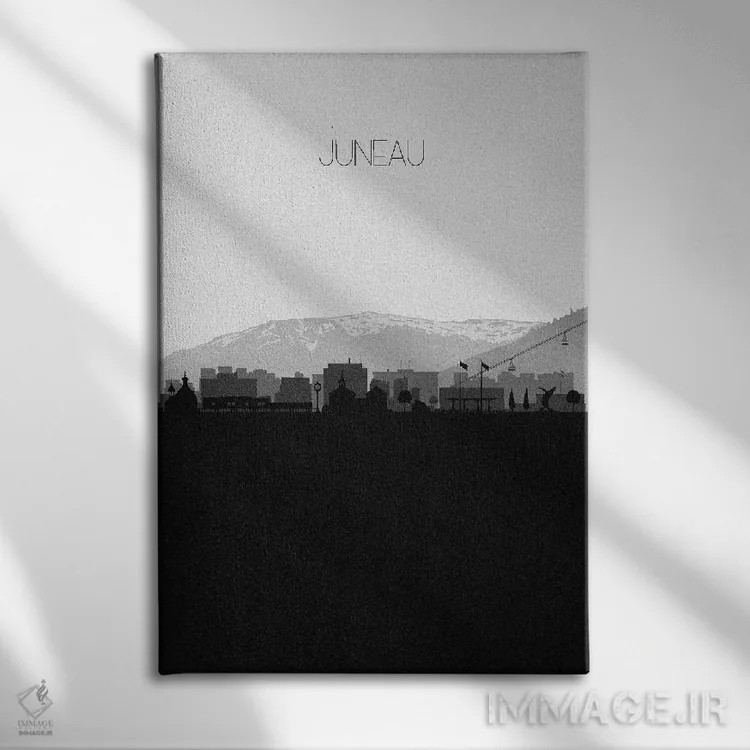 تابلو منظرهٔ افق جونو، آلاسکا (شهر) اثر آیشه دنیز آکِرمان - نمای روبهرو روی دیوار