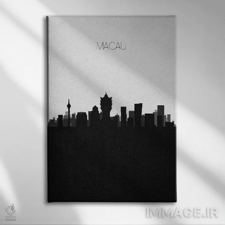 تابلو منظرهٔ افق ماکائو، چین (شهر) اثر آیشه دنیز آکِرمان - نمای روبهرو روی دیوار