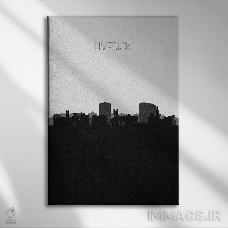 تابلو منظرهٔ افق لیمریک، ایرلند (شهر) اثر آیشه دنیز آکِرمان - نمای روبهرو روی دیوار