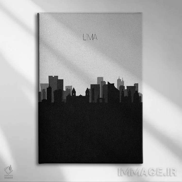 تابلو منظرهٔ افق لیما، پرو (شهر) اثر آیشه دنیز آکِرمان - نمای روبهرو روی دیوار