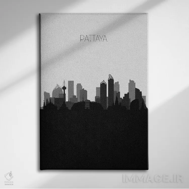 تابلو منظرهٔ افق پاتایا، تایلند (شهر) اثر آیشه دنیز آکِرمان - نمای روبهرو روی دیوار