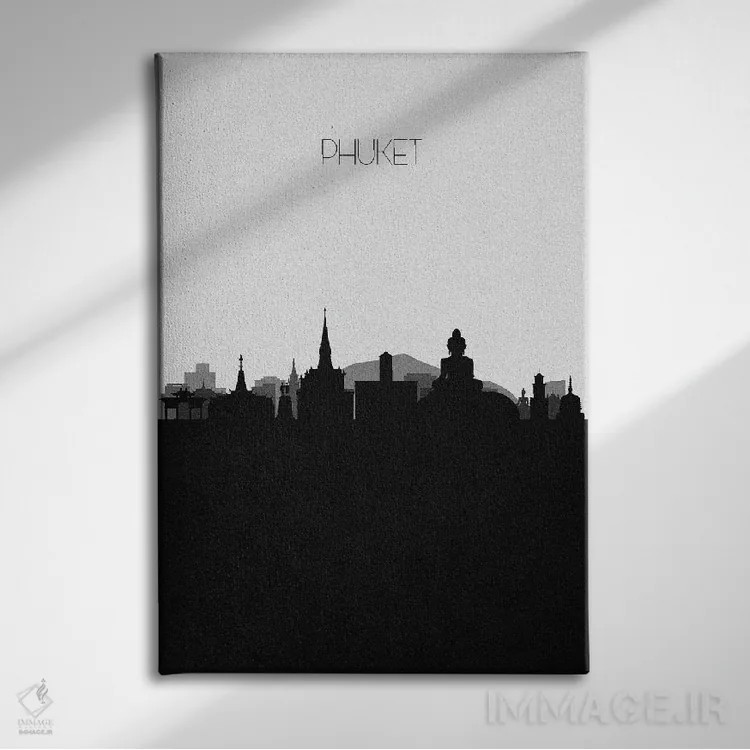 تابلو منظرهٔ افق پوکت، تایلند (شهر) اثر آیشه دنیز آکِرمان - نمای روبهرو روی دیوار