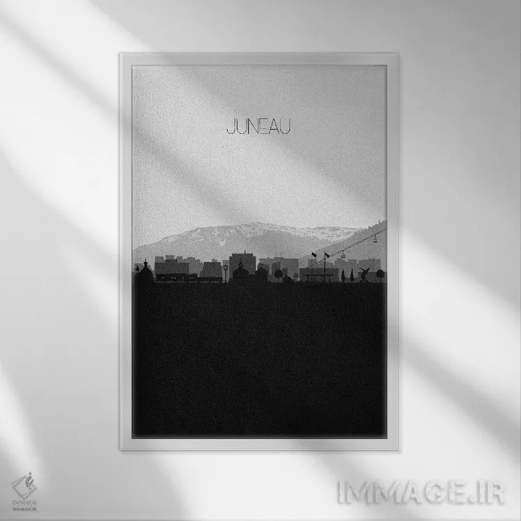 تابلو منظرهٔ افق جونو، آلاسکا (شهر) اثر آیشه دنیز آکِرمان - نمای قابدار سفید