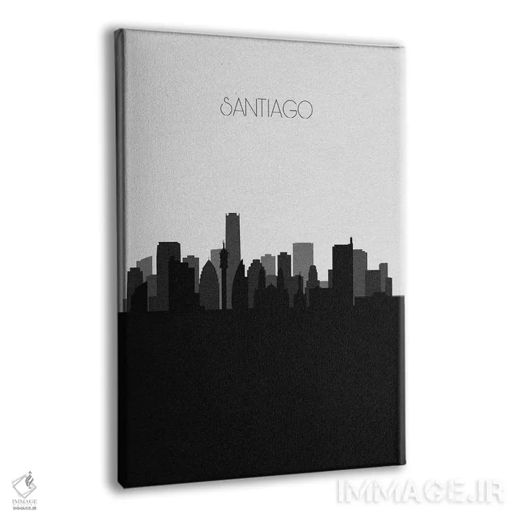 تابلو منظرهٔ افق سانتیاگو، شیلی (شهر) اثر آیشه دنیز آکِرمان - نمای پرسپکتیو محصول