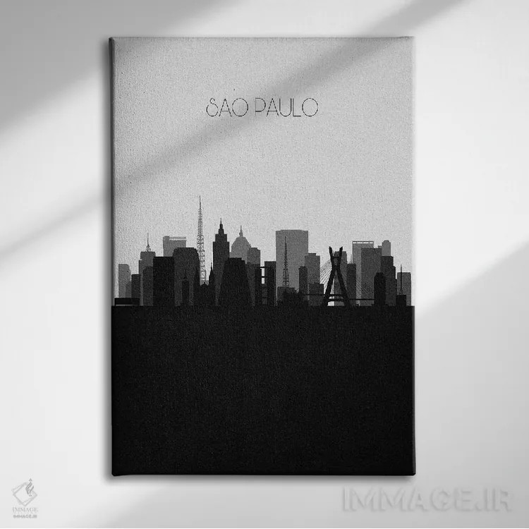 تابلو منظرهٔ افق سائوپائولو، برزیل (شهر) اثر آیشه دنیز آکِرمان - نمای روبهرو روی دیوار