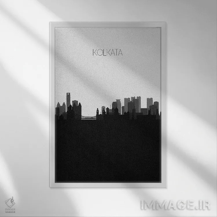 تابلو منظرهٔ افق کلکته، هند (شهر) اثر آیشه دنیز آکِرمان - نمای قابدار سفید