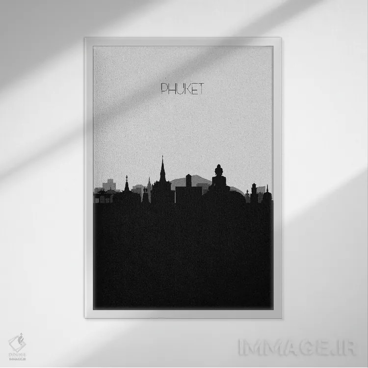 تابلو منظرهٔ افق پوکت، تایلند (شهر) اثر آیشه دنیز آکِرمان - نمای قابدار سفید