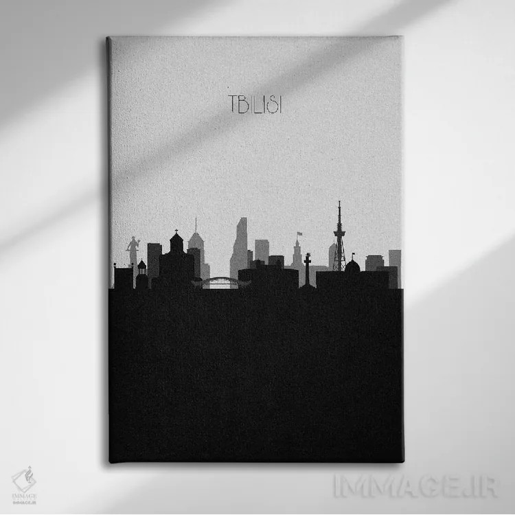 تابلو منظرهٔ افق تفلیس، گرجستان (شهر) اثر آیشه دنیز آکِرمان - نمای روبهرو روی دیوار