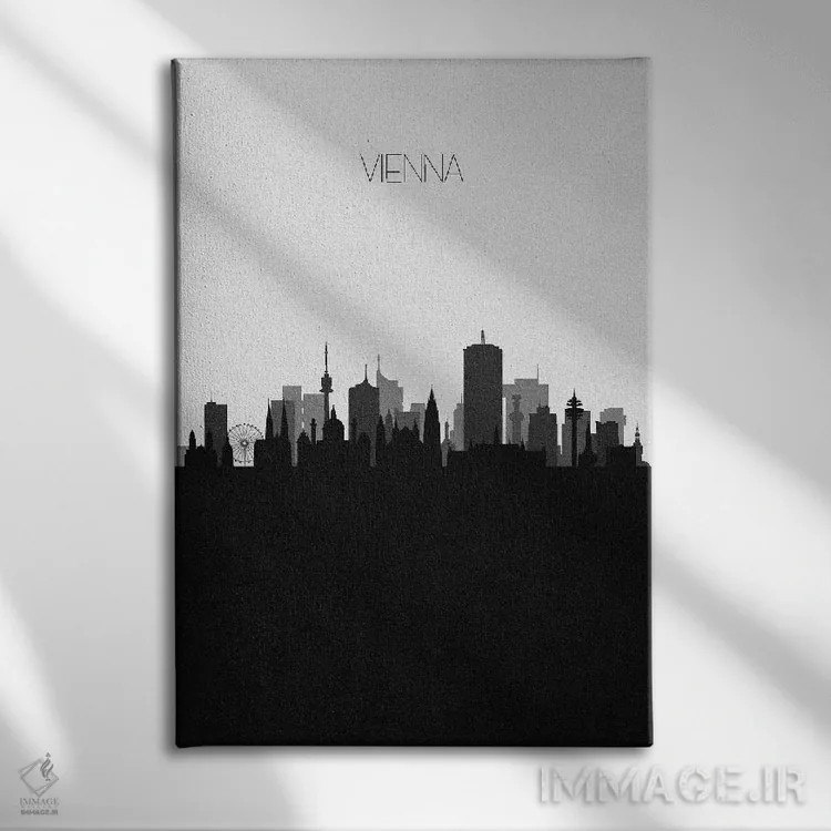 تابلو منظرهٔ افق وین، اتریش (شهر) اثر آیشه دنیز آکِرمان - نمای روبهرو روی دیوار