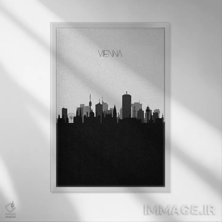 تابلو منظرهٔ افق وین، اتریش (شهر) اثر آیشه دنیز آکِرمان - نمای قابدار سفید