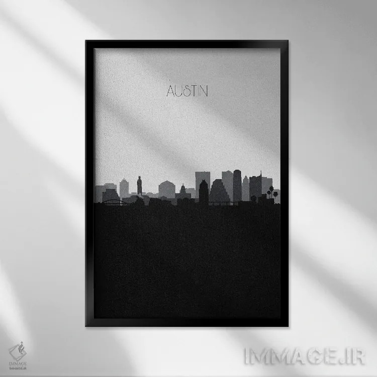 تابلو منظرهٔ افق آستین اثر آیشه دنیز آکِرمان - نمای قابدار مشکی