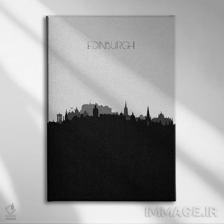 تابلو منظرهٔ افق اباوربورگ، اسکاتلند (شهر) اثر آیشه دنیز آکِرمان - نمای روبهرو روی دیوار