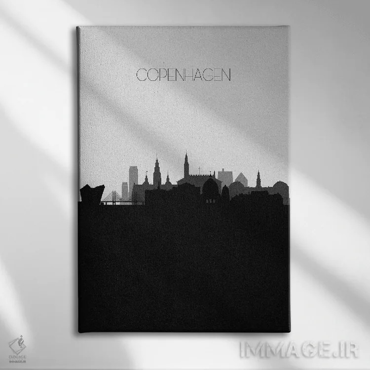 تابلو منظرهٔ افق کپنهاگ، دانمارک (شهر) اثر آیشه دنیز آکِرمان - نمای روبهرو روی دیوار