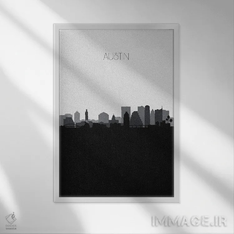 تابلو منظرهٔ افق آستین اثر آیشه دنیز آکِرمان - نمای قابدار سفید