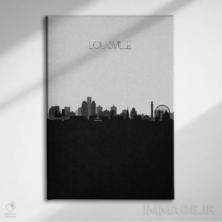 تابلو منظرهٔ افق لوئیزویل اثر آیشه دنیز آکِرمان - نمای روبهرو روی دیوار