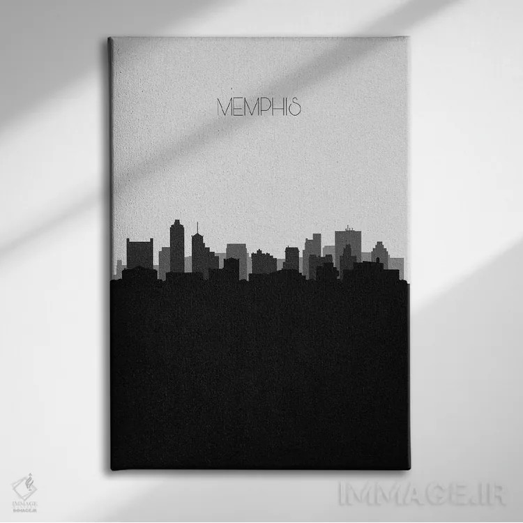تابلو منظرهٔ افق ممفیس اثر آیشه دنیز آکِرمان - نمای روبهرو روی دیوار