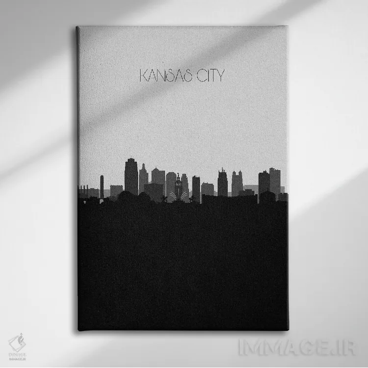 تابلو منظرهٔ افق کانزاسسیتی اثر آیشه دنیز آکِرمان - نمای روبهرو روی دیوار