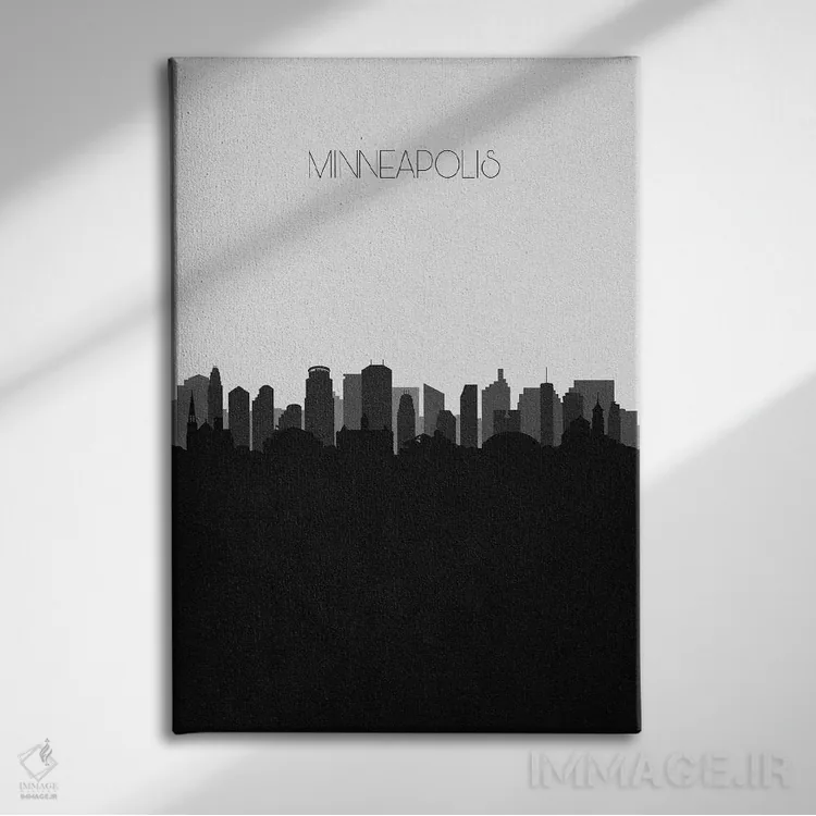 تابلو منظرهٔ افق مینیاپولیس اثر آیشه دنیز آکِرمان - نمای روبهرو روی دیوار