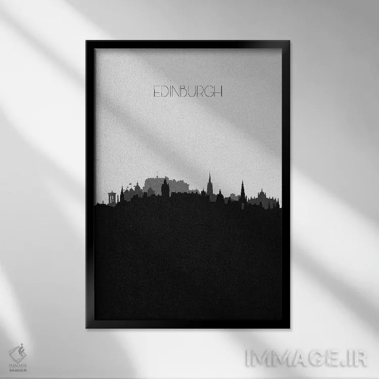 تابلو منظرهٔ افق اباوربورگ، اسکاتلند (شهر) اثر آیشه دنیز آکِرمان - نمای قابدار مشکی