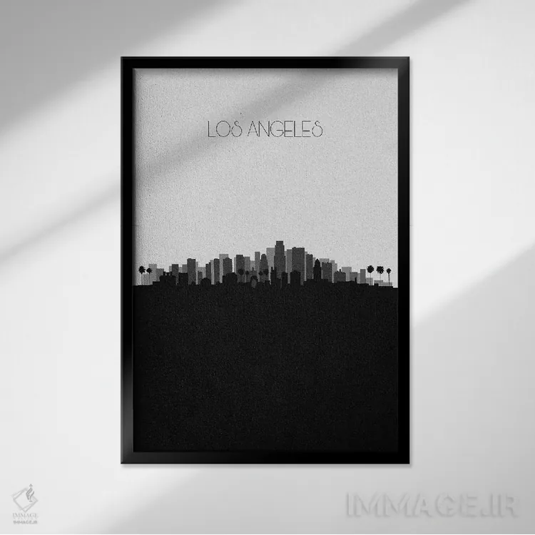 تابلو منظرهٔ افق لسآنجلس اثر آیشه دنیز آکِرمان - نمای قابدار مشکی